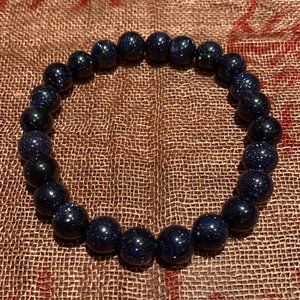 8MM Blue Sunstone Bead Bracelet